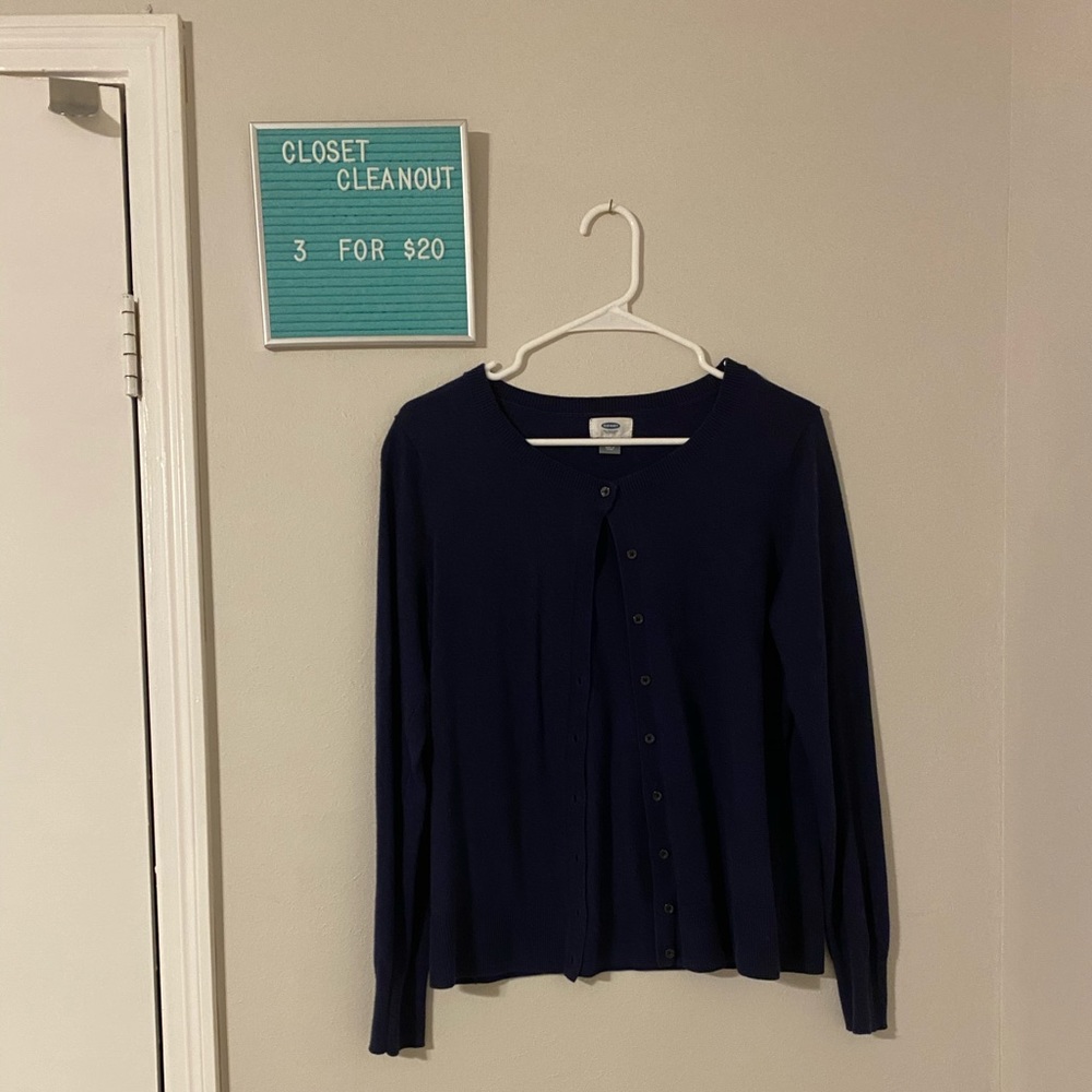 3for$20 navy blue button up cardigan